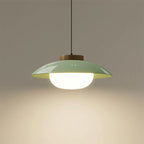 Modern Glass Pendant Lamp – Minimalist Design with Wooden Accent