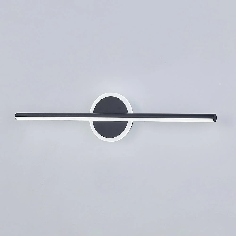 Modern LED Wall Lamp in Line Shape with Round Element – Designer Lighting