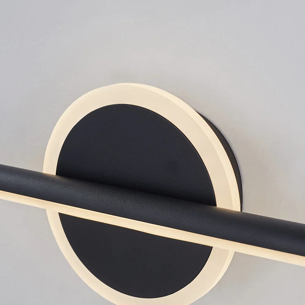 Modern LED Wall Lamp in Line Shape with Round Element – Designer Lighting