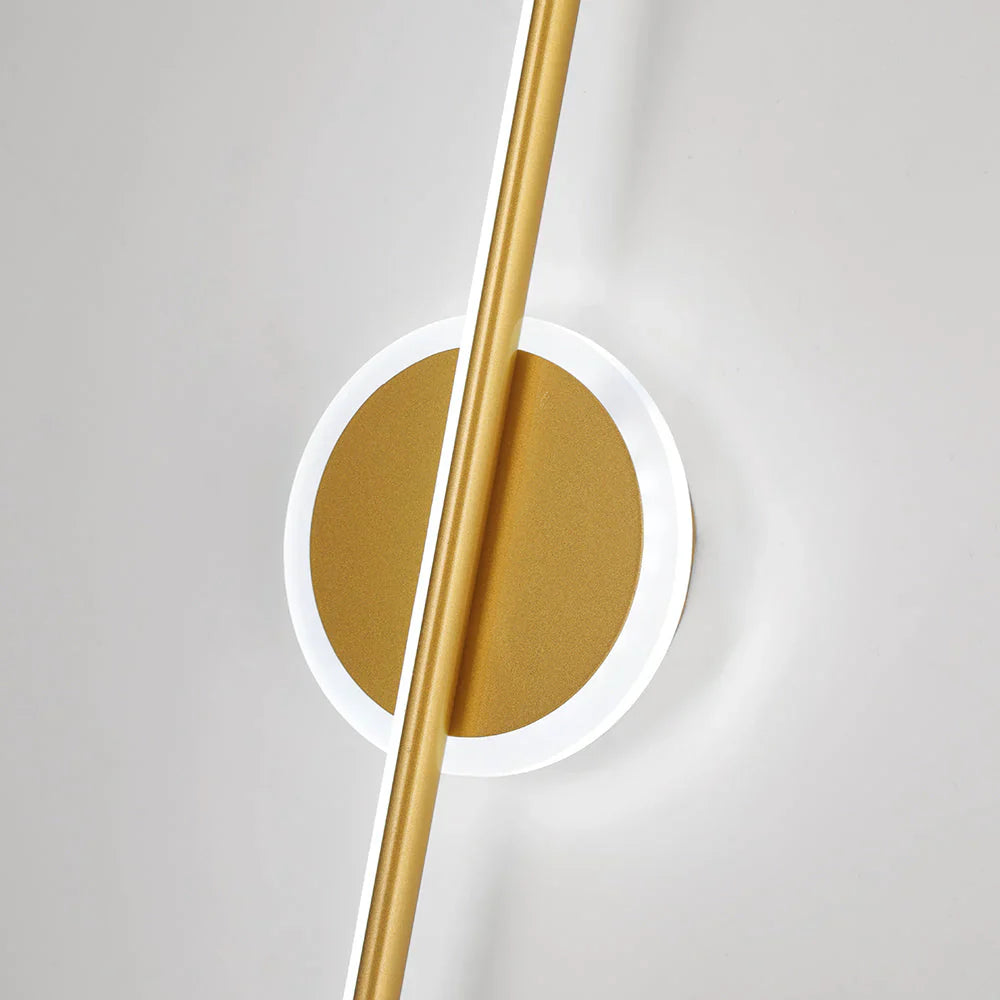Modern LED Wall Lamp in Line Shape with Round Element – Designer Lighting