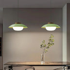 Modern Glass Pendant Lamp – Minimalist Design with Wooden Accent