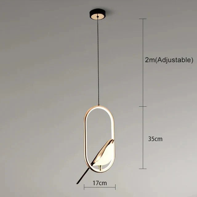 Luxury Hanging Lamp with a Golden Bird