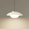 Modern Glass Pendant Lamp – Minimalist Design with Wooden Accent